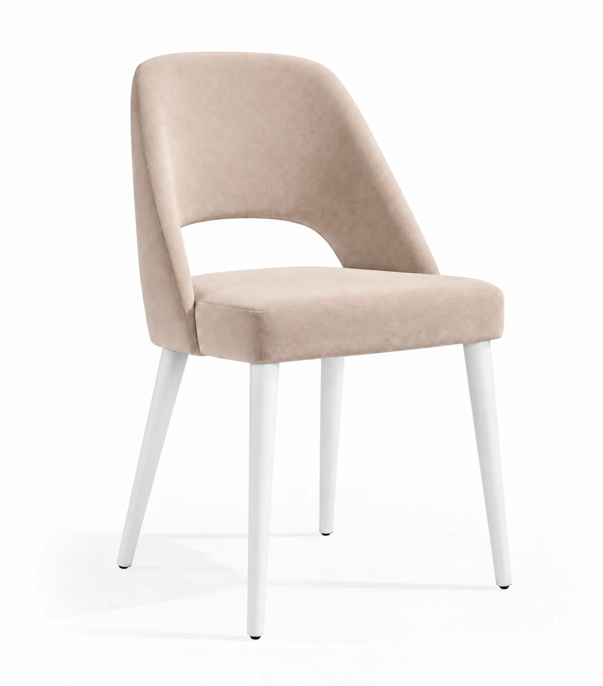 cadeira dolly tecido paris pe branco